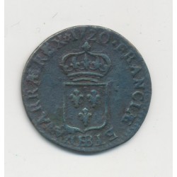 Louis XV - Liard buste enfantin - 1720 BB Strasbourg - cuivre - B/TB 2
