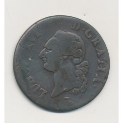 Louis XVI - Sol - 1785 T Nantes - cuivre - TB
