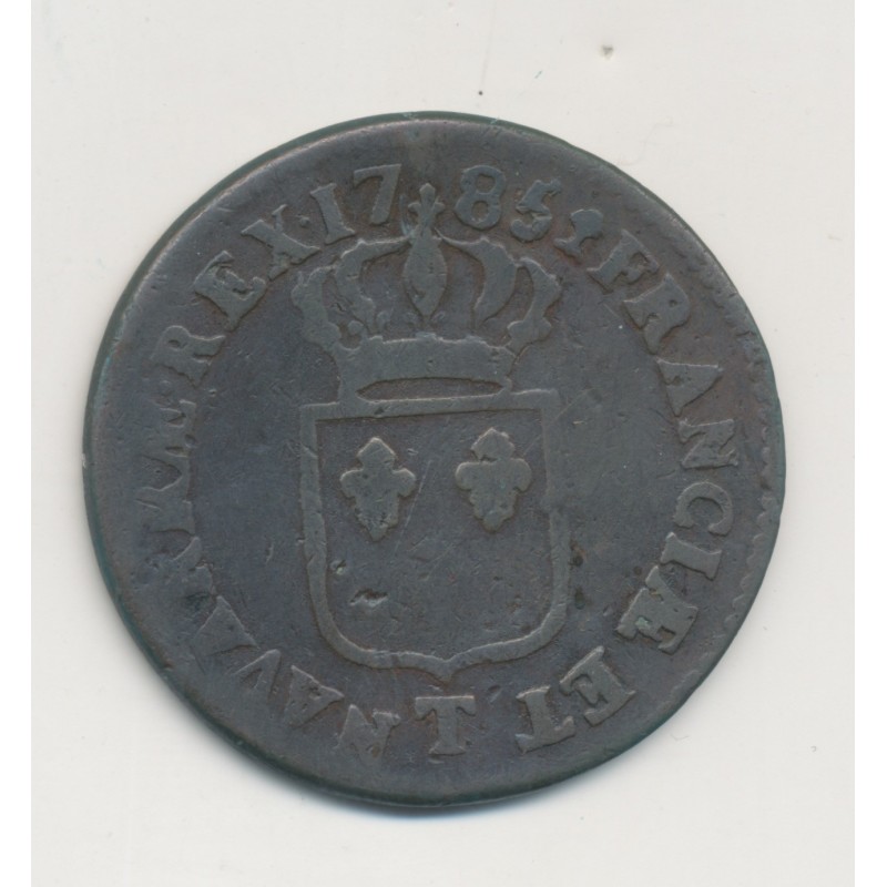 Louis XVI - Sol - 1785 T Nantes - cuivre - TB