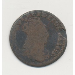 Louis XIV - Liard de France - 1655 B étoile - pont de l'arche - cuivre - B/TB