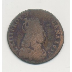 Louis XIV - Liard de France - 1655 R Nimes - cuivre - B/TB