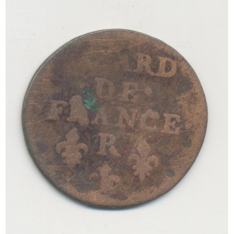 Louis XIV - Liard de France - 1655 R Nimes - cuivre - B/TB