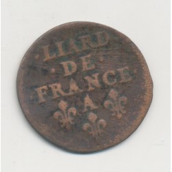Louis XIV - Liard de France - 1655 A Corbeil - cuivre - B/TB