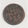Louis XIV - Liard de France - 1655 A Corbeil - cuivre - B/TB