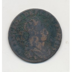 Louis XIV - Liard de France - 1655 E Meung sur loire - cuivre - B/TB
