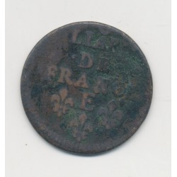 Louis XIV - Liard de France - 1655 E Meung sur loire - cuivre - B/TB 2