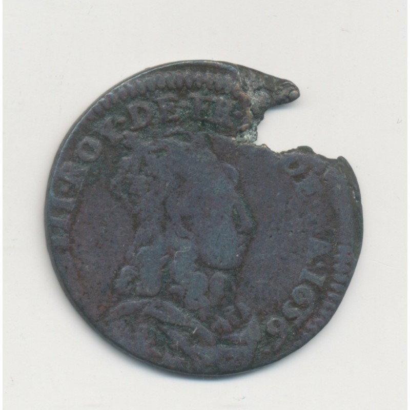 Louis XIV - Liard de France - 1656 I Limoges - cuivre - TB