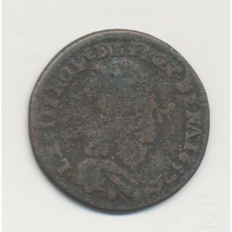 Louis XIV - Liard de France - 1657 D Vimy - cuivre - B+