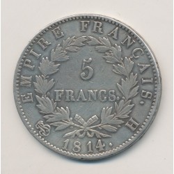 5 Francs Napoléon empereur - 1814 H La Rochelle 2