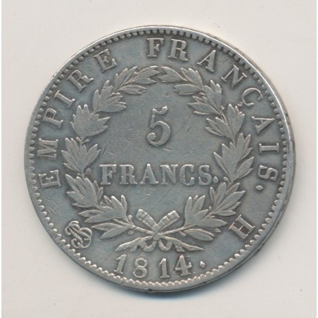 5 Francs Napoléon empereur - 1814 H La Rochelle