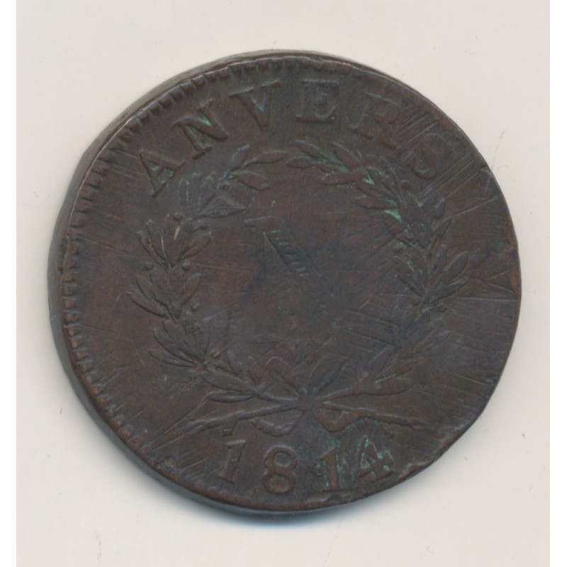 Siège d'Anvers - 10 centimes 1814 - Napoléon I - B