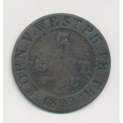 Allemagne - Westphalie - 5 Cent 1809 C Cassel - cuivre - TB