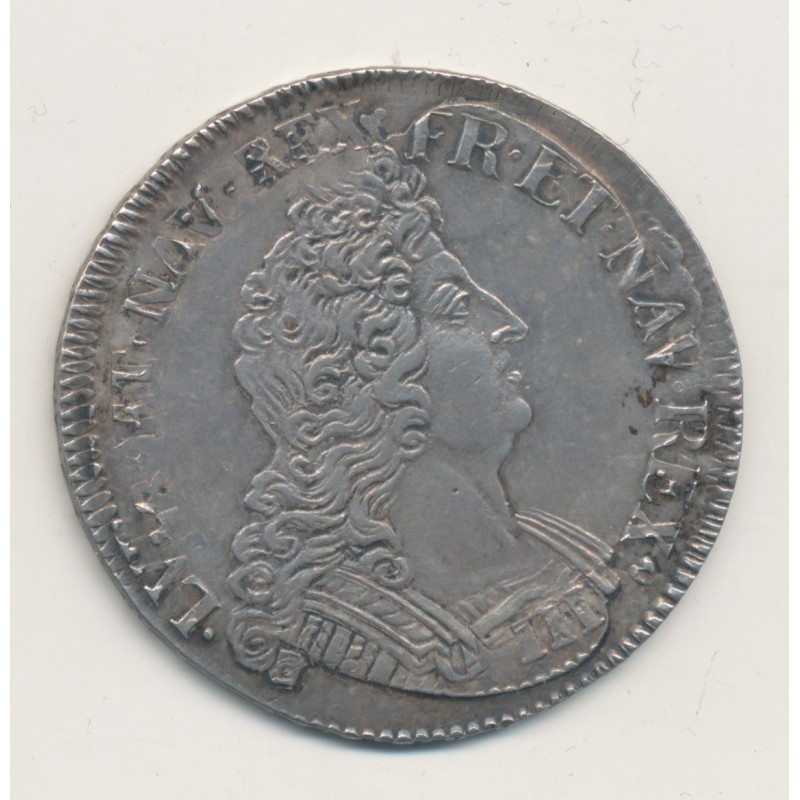 Louis XIV - Écu aux insignes - 1702 E Tours - réformé - TTB+/SUP