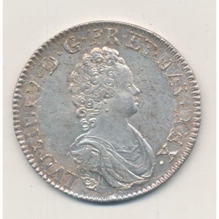 Louis XV - Écu vertugadin - 1716 T Nantes - argent - réformé - TTB+