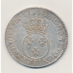 Louis XV - Écu vertugadin - 1716 T Nantes - argent - réformé - TTB+ 2