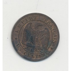 1 Centime Napoléon III - Tête nue - 1855 A Paris - main/chien - TTB+ 2
