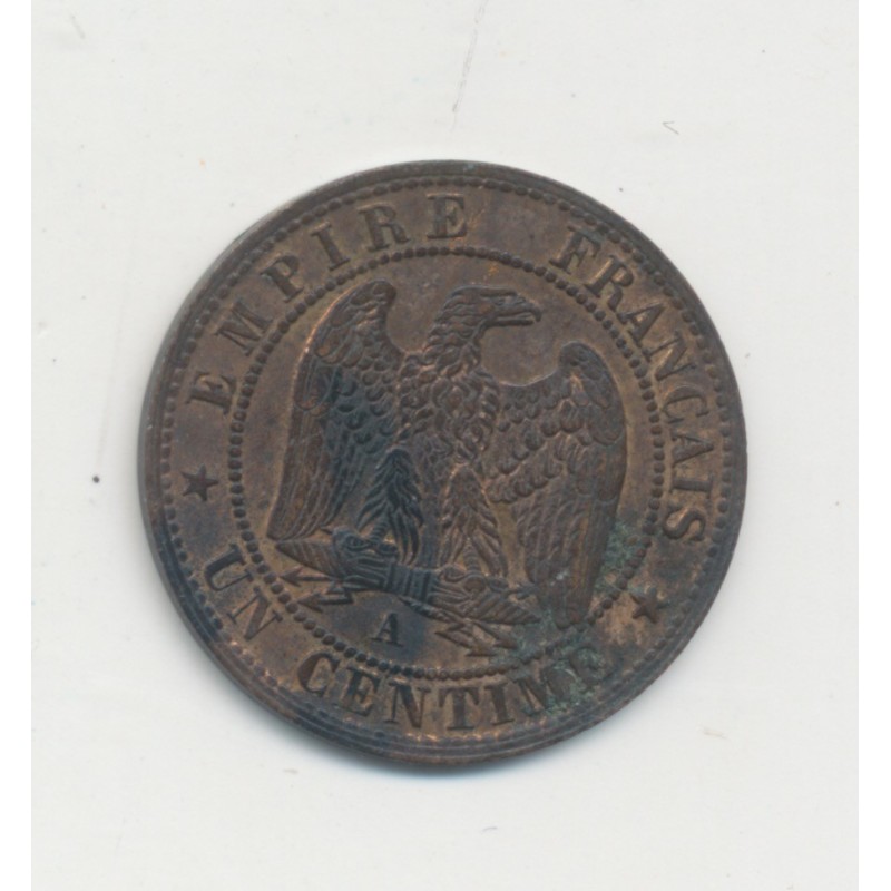 1 Centime Napoléon III - Tête nue - 1855 A Paris - main/chien - TTB+
