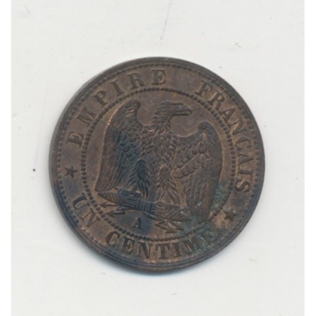 1 Centime Napoléon III - Tête nue - 1855 A Paris - main/chien - TTB+