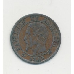 1 Centime Napoléon III - Tête nue - 1855 D Lyon - ancre - TB+