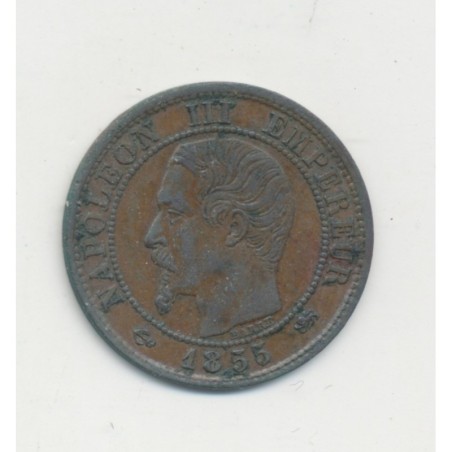 1 Centime Napoléon III - Tête nue - 1855 D Lyon - ancre - TB+