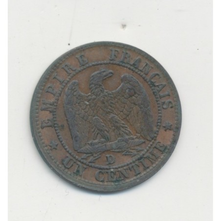 1 Centime Napoléon III - Tête nue - 1855 D Lyon - ancre - TB+