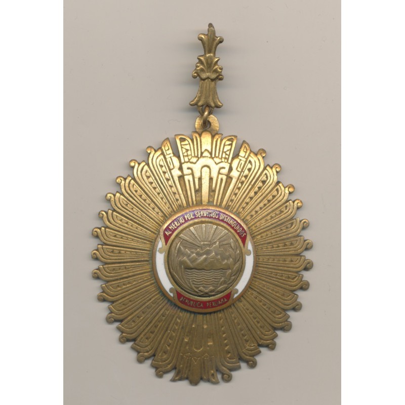 Étoile du soleil du Pérou - Commandeur - bronze doré et émail