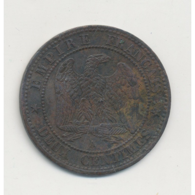 2 centimes Napoléon III - 1853 A Paris - Tête nue - TB