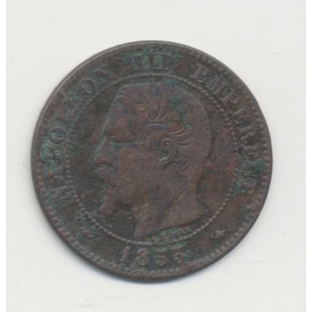 2 centimes Napoléon III - 1853 BB Strasbourg - Tête nue - TB