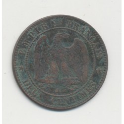 2 centimes Napoléon III - 1853 BB Strasbourg - Tête nue - TB 2