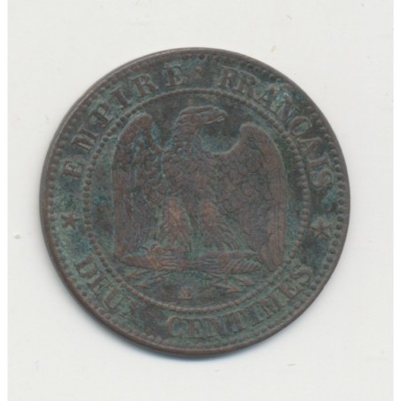 2 centimes Napoléon III - 1853 BB Strasbourg - Tête nue - TB