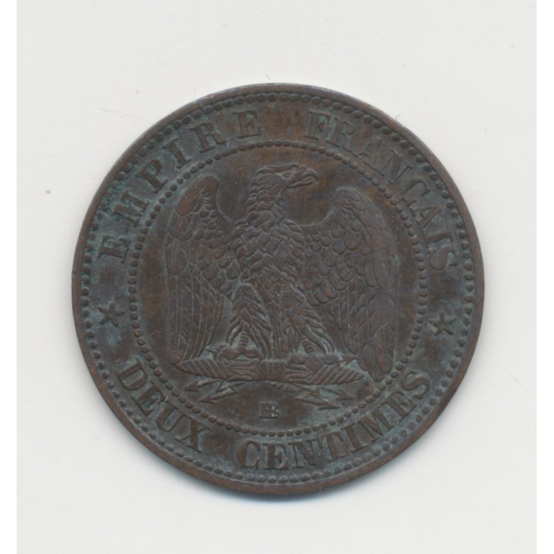 2 centimes Napoléon III - 1853 BB Strasbourg - Tête nue - TB+
