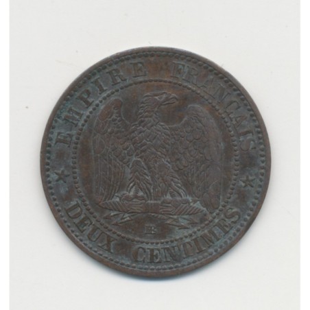 2 centimes Napoléon III - 1853 BB Strasbourg - Tête nue - TB+