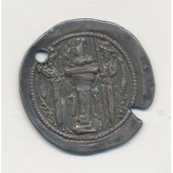 Royaume Sassanide - Drachme - Hormizd II - argent troué - TB+ 2