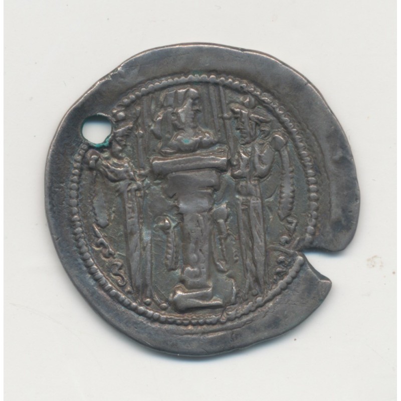 Royaume Sassanide - Drachme - Hormizd II - argent troué - TB+