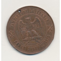Monnaie satirique - Vampire de la france - Napoléon III le misérable - cuivre 33,5mm - troué 2