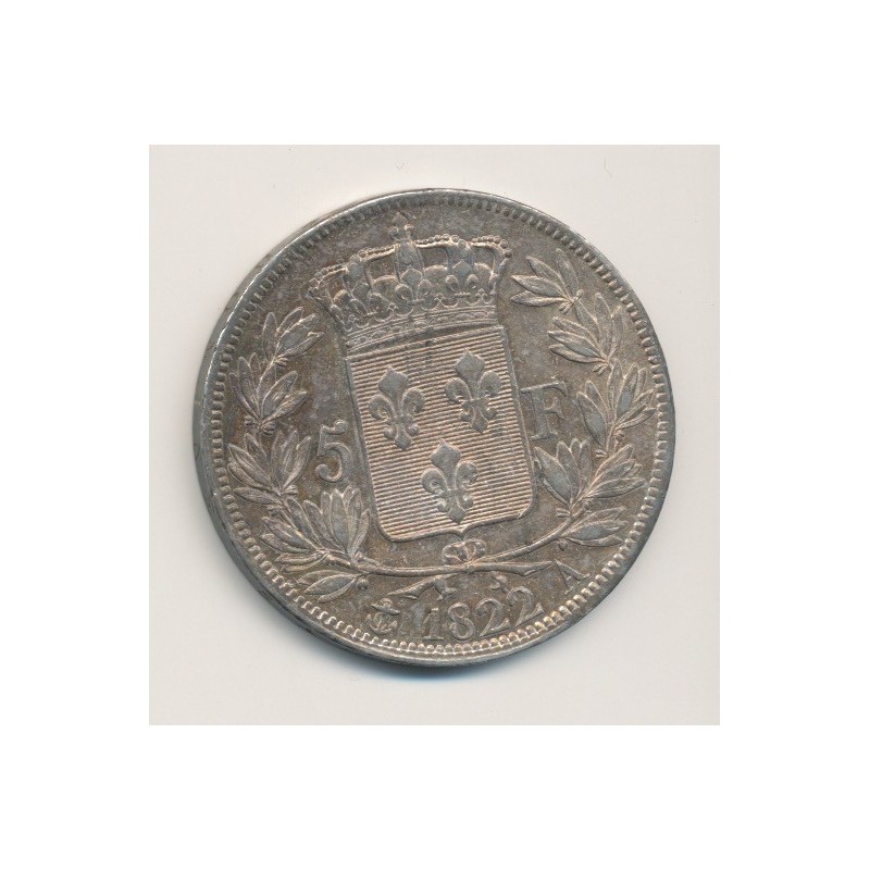 5 Francs Louis XVIII - Buste nu - 1822 A Paris