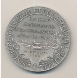 Médaille - Caisse nationale d'assurances sur la vie - 1955 - argent 60g - 50mm - TTB 2