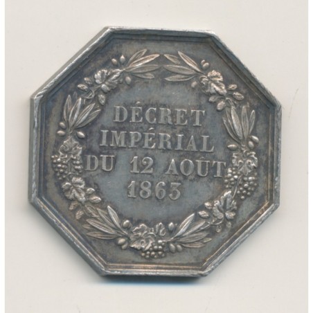 Jeton - Compagnie assurance contre l'incendie - la centrale 1863 - argent 20g - SUP