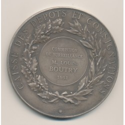 Médaille - Caisse des dépots et consignation - 1951 - argent 154g - 68mm  2