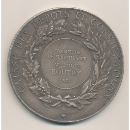 Médaille - Caisse des dépots et consignation - 1951 - argent 154g - 68mm 
