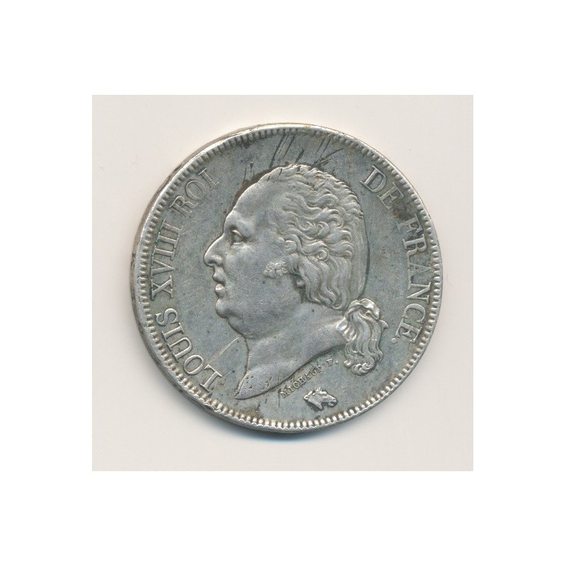 5 Francs Louis XVIII - Buste nu - 1824 H La Rochelle