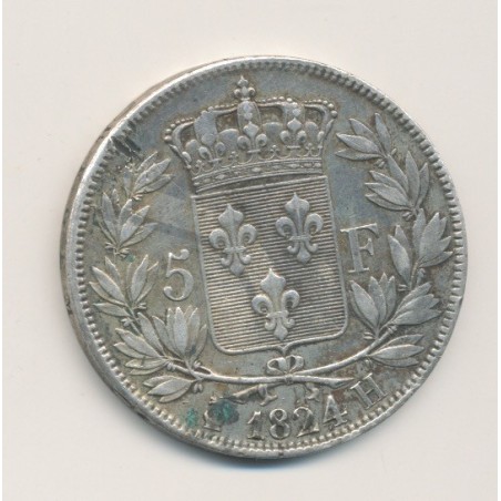 5 Francs Louis XVIII - Buste nu - 1824 H La Rochelle