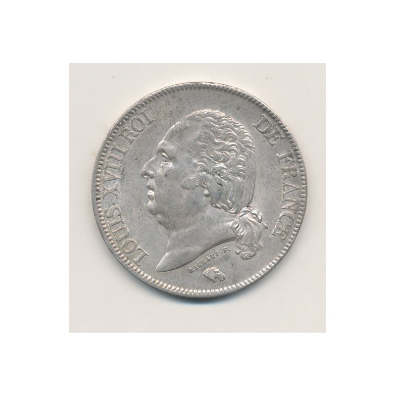 5 Francs Louis XVIII - Buste nu - 1824 H La Rochelle