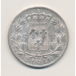 5 Francs Louis XVIII - Buste nu - 1824 H La Rochelle 2