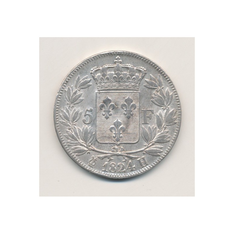 5 Francs Louis XVIII - Buste nu - 1824 H La Rochelle