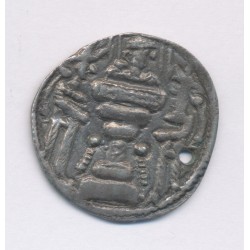 Royaume de Parthe - Drachme Sapor 1er - argent - troué - TB 2