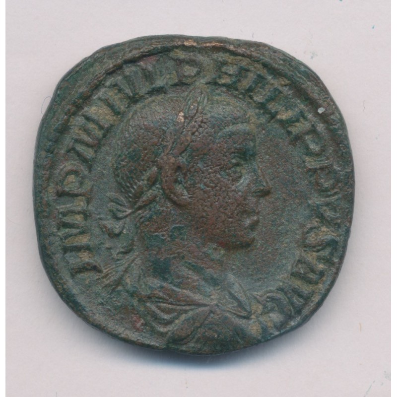 Philippe II - Sesterce - bronze - TB+/TTB