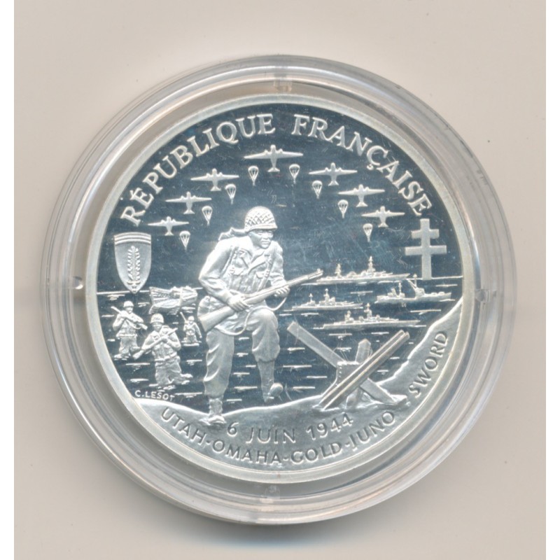 1 Franc - 50e anniversaire du débarquement allié - 1993 - argent belle épreuve