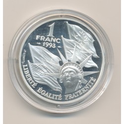 1 Franc - 50e anniversaire du débarquement allié - 1993 - argent belle épreuve