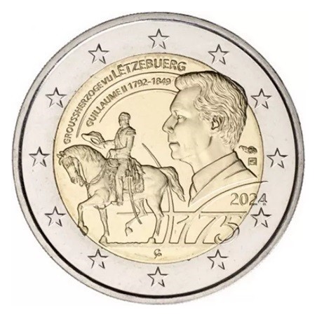 2€ Luxembourg 2024 - 175e anniversaire de la mort du Grand-Duc Guillaume II